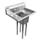 Amgood Stainless Steel 1 Compartment Utility Sink with 10 in. Left and Right Drainboards. No Faucet SINK 101410-10LR - NO FAUCET - alternate 1